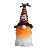 MISUVRSE Decoración de Halloween, calavera, murciélago, gnomos, suecos, tomtes, figuras de felpa para cocina, bandeja escalonada, decoración de Halloween