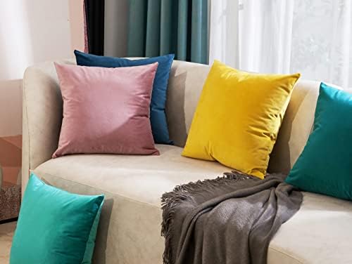 Lutanky Velvet Cushion Covers (Pack of 2) Lovely Rectangle Throw Pillow Cases Soft Solid Decorative Pillow Covers for Sofa Bedroom Car 12x20 Inch 30 x 50 cm (navy blue 1, 2 Pieces)