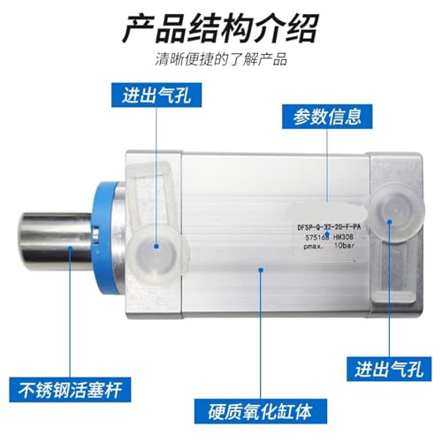 Cylindre DFSP-50-20-DS-PA vérin robuste pour stopper les vibrations machine - 4