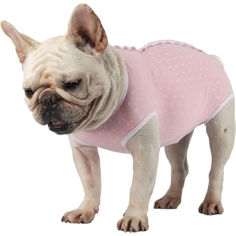 Due Felice Dog Diapers Suit Period Onesie for Female Dog Sanitary Panties Male Doggy Heat Diapers Cover Fit for Small Medium Dogs Pink Dots/L Cover