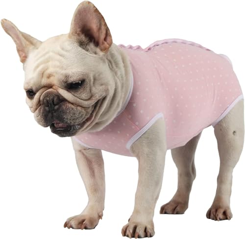 Image of Dog Diapers Suit Period Onesie for Female Dog Sanitary Panties Male Doggy Heat Diapers Cover Fit for Small Medium Dogs Pink Dots /L