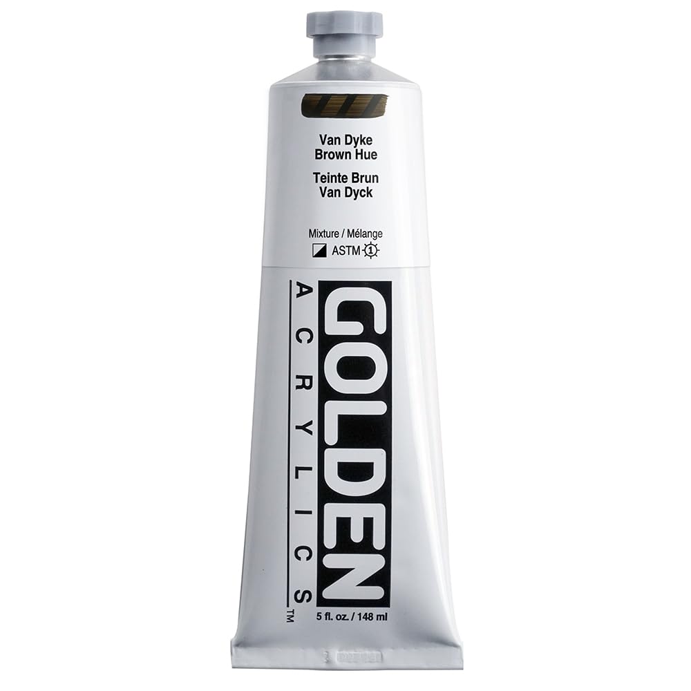 Golden 0001462-3 5oz. - 148ml - Heavy Body Historical Acrylic Paint Tube - Vandyke Brown Hue