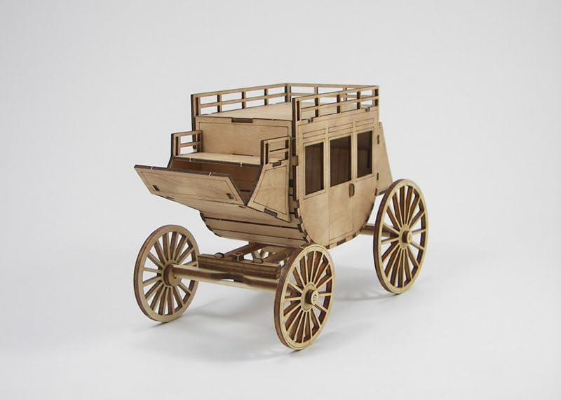 영공방 Youngmodeler Hobby Wooden Model Kit – Western Wagon, Classic Stagecoach DIY for Display & Craft