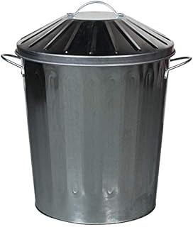 CrazyGadget® Small Medium Large Extra Large Galvanised Steel Metal Dustbin Kitchen House Garden Storage Unit Bin (60L)
