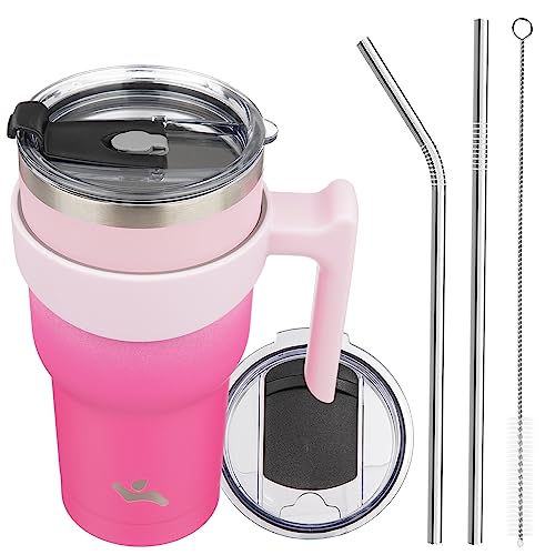 Image of Konokyo 30 oz Tumbler with Handle and Straw, Insulated Travel Mug