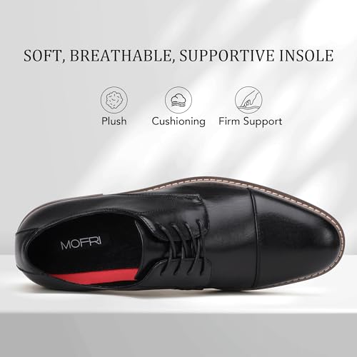 Image of Men Dress Shoes Formal Lace Up Latex Insole Oxford Business Wedding Leather Derby Shoe