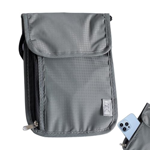 - Bolsa de bloqueo – Cartera de viaje compacta y antirrobo, bolsa portátil, bolsa de seguridad, organizador de correa, funda resistente | Para dinero en efectivo para pasaporte, billetes de smartphone