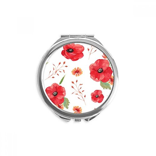 Miroir à la main aquarelle fleurs de pavot cadeau idéal pour femme