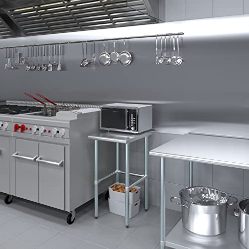 Image of AmGood Stainless Steel Work Table Open Base | Metal Work Bench (Stainless Steel Table Open Base, 18 inch Long x 24 inch Deep)