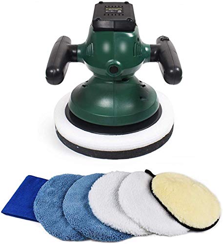 HAWKFORCE 10-Inch Cordless Car Polisher Car Buffer Electric Polisher Automotive Waxer with 6