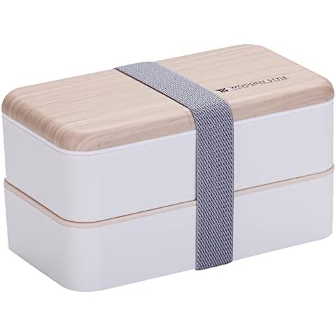 homchen Bento Lunch Box, Kids Bento Boxes Container with 2-Layer Japanese Style Cultery Sets for Children Adult Work School Cover