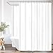 Riyidecor White All Around Shower Curtain Set 180 x 70 Inches PEVA Extra Wide Wrap Around Shower Panel Clawfoot Tub 32 Pack Shower Hooks Included Heavy Duty