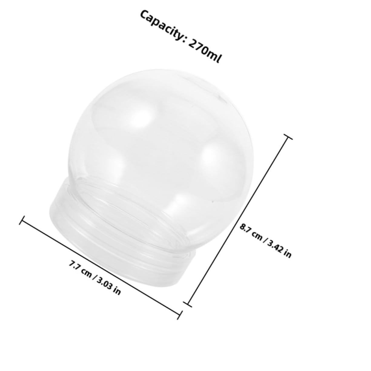 24 Pièces Kit Boule Neige DIY Plastique Transparent pour Décorations Noël Accessoires
