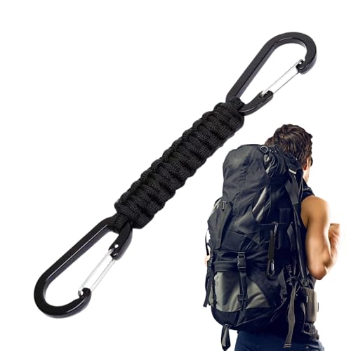 Mosquetón de cuerda trenzada a mano para exteriores, kit de llavero tejido de paracaídas, clips de mosquetón resistentes para senderismo, escalada, camping, equitación