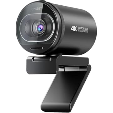 Webcam 4K com microfone, Webcam EMEET S600 Ultra HD 60FPS para transmissão com foco automático, capa de privacidade integrada, webcam USB 88°, ideal para jogos/ensino online/chamadas