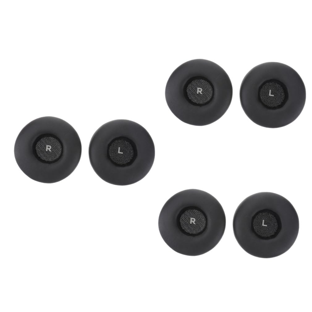 jojofuny 3piezas Auriculares Almohadillas De Repuesto De PU y Color Negro Compatibles Comodidad y Rendimiento De Graves Mejorados