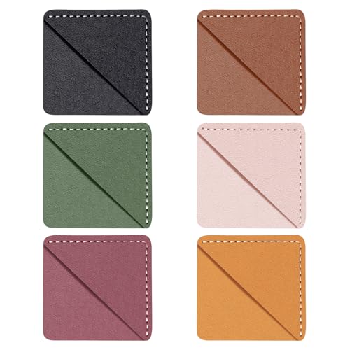 Leather Corner Bookmark Wayzton 6 Pcs Square Page Book Marks for Women Kids Book Accessories for Reading Lover Cute Handmade Book Reading Gift for Book Lovers