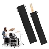 Drumsticks Tasche - Wasserdichte Halter für Trommelstöcke, Student Drum Sticks Bag, 2 Stück, Schwarz (42 X 8cm)