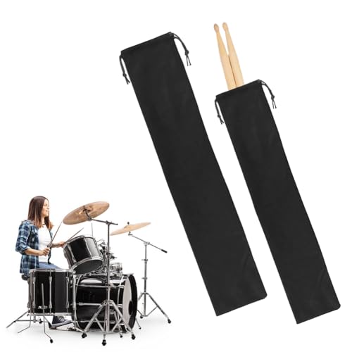 Bolsa de Baquetas de Tambor, Funda para 2 Piezas, Negro