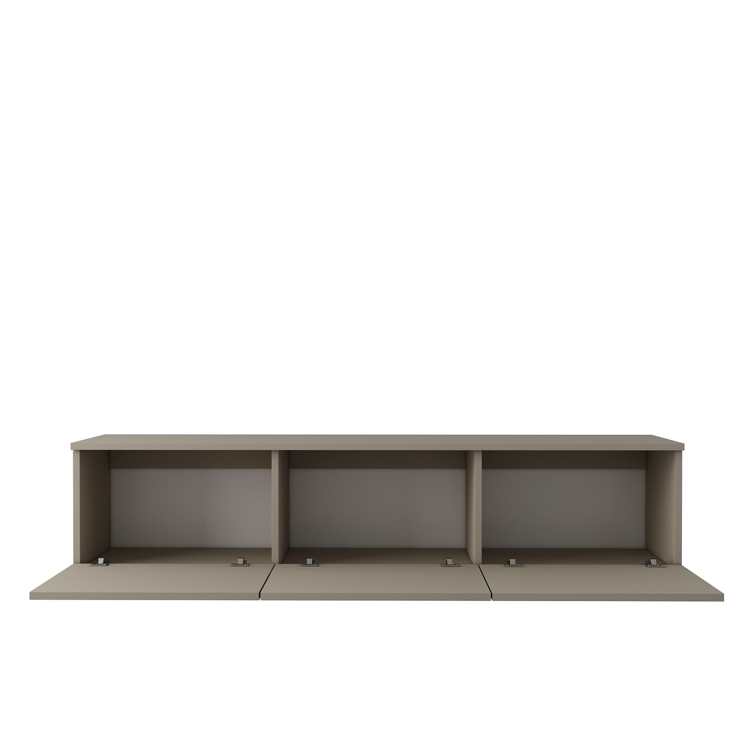 Homidea Vesta LED Meuble TV suspendu 160 cm - Moderne meuble TV mural avec éclairage LED intégré, portes rabattables et espace de rangement pour salon (Beige)