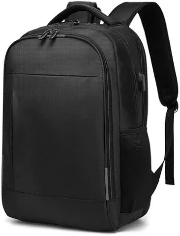 Mochila Grande para Notebook 17.3 Masculina Feminina,Mochila Backpack Executiva Antifurto, Reforçada, Saídas USB,Impermeável, Escolar, Faculdade, Trabalho,Viagem,Presente (Preto)