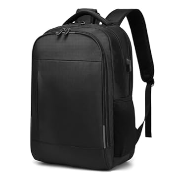 Mochila Grande para Notebook 17.3 Masculina Feminina,Mochila Backpack Executiva Antifurto, Reforçada, Saídas USB,Impermeável, Escolar, Faculdade, Trabalho,Viagem,Presente (Preto)