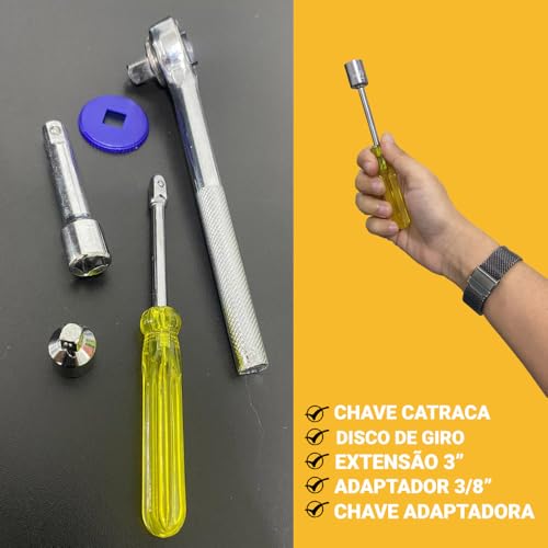 Kit Ferramentas Chave Combinada Boca Estrela 6a17mm Jogo Soquete Catraca Canhão Pito 50 pçs