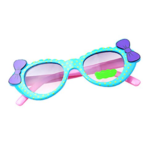 gazechimp Bebê Bonito Crianças óculos De Sol Meninas Bolinhas De Vidro Crianças Eyewear Uv400 - Azul