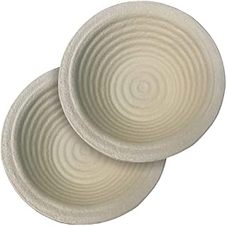 2 Wood Pulp Fiber Oval Banneton Bread Proofing Basket, Sourdough Proofing Basket, Heavy Duty Bread Banneton Proofing Basket, Non-Stick Sourdough Bread Basket Proofing(Medium Spiral Round)