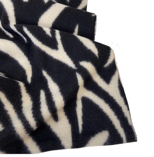 INOGIH Fall Winter Oversized Soft Warm Scarf Zebra Stripe Shawls Wraps Tassels Women - Image 5