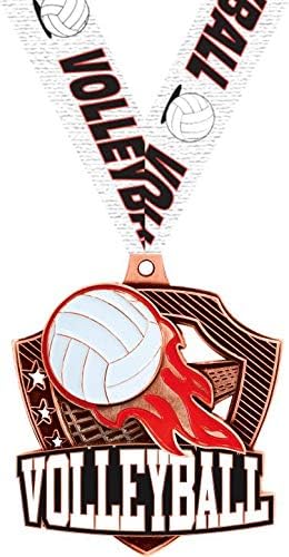 Volleyball Medals - 2.25" Bronze Volleyball Team Medal Awards