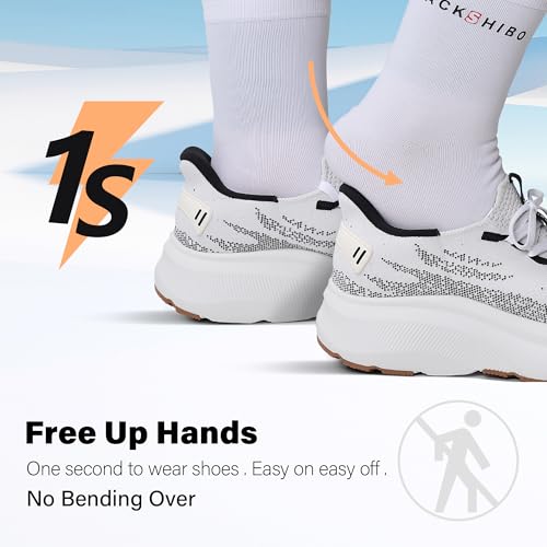 Image of JACKSHIBO Slip in Women Hands Free Shoes Wide Toe Box Arch Support Sneakers | Slip on, Plantar Fasciitis Orthopedic, Metatarsal Pads, Thick Cushion Zero Drop Sole, Walking Athletic Tennis Gym Workout