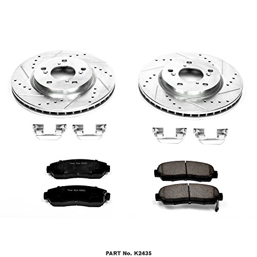 Power Stop K2435 Front Z23 Carbon Fiber Brake Pads With Drilled & Slotted Brake Rotors Kit #TOP1