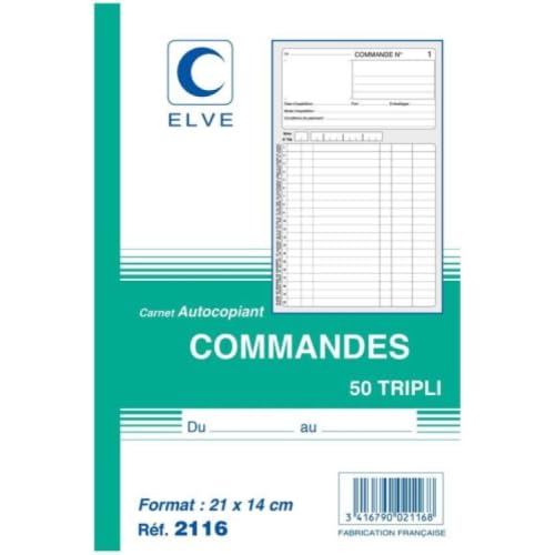 Lot de 10 Carnet Commandes - A5 - 50 tripli