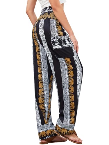 QIANXIZHAN Women's Harem Pants, High Waist Yoga Boho Trousers with Pockets - Image 3