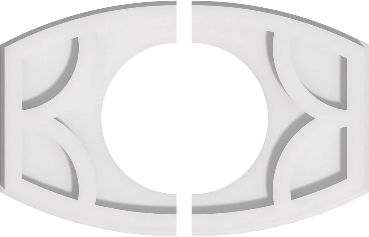 Ekena Millwork CMP14X9KY2-06000 Kailey Architectural Grade PVC Contemporary, Two Piece Urethane Ceiling Medallions 14"W x 9 3/8"H x 6"ID x 7 1/2"C x 1"P