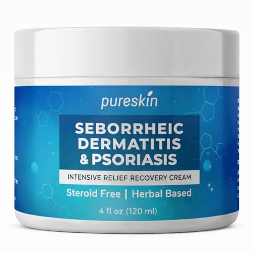 PURESKIN Seborrheic Dermatitis Face Cream: Psoriasis Scalp Treatment Moisturizer for Flaky & Red...