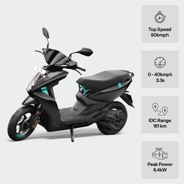 Image of ATHER 450 X 161 KM IDC Range with Ather Stack Pro in Cosmic Black - Ex-Showroom