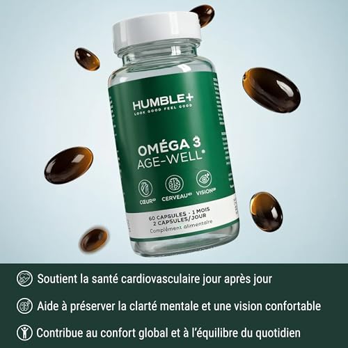 HUMBLE+ Pack Active Aging 3 Mois - 3 Magnésium + 3 Oméga-3 EPA & DHA | Bisglycinate D3, B6, B12 & Huiles de Poisson - Programme Complet, Trimestriel - pour le Quotidien - Marque Française