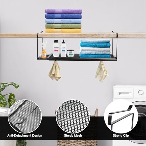 Étagère de rangement sous placard panier suspendu extensible sans perçage - 6