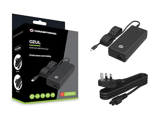 Cargador USB D 100W GAN Conceptronic con Cable Integrado para Carga Rápida Eficiente