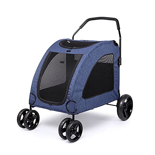 Haustier Kinderwagen, Hundewagen for große Hundefreiheit, Haustier Kinderwagen Premium Heavy Dut Hunde/Katze/Haustier -Kinderwagen Fahrt Wagen, Hunde Kinderwagenpuschelbuggy mit übergroßen Rädern, inn Cover