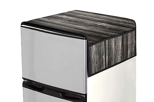 Image of Stylista Refridgerator top Cover Suitable for Samsung RT28C3742S8 /HL, 236 Liter Fridge, Dimension (WXD) 65x111 CM, Wooden Pattern Black