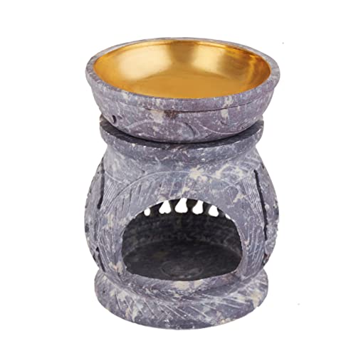 Handmade Elephant Essential Oil Burner | Decorative Tea Light Holder | 4 Inch Soapstone Wax Tart Candle Warmer Aromatherapy Diffuser For Meditation, Porch, Garden, Spa, Yoga, Living Room Decor #TOP7