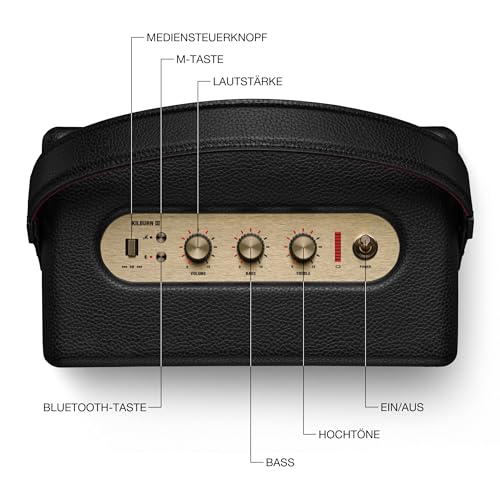 Marshall Kilburn III Bluetooth Lautsprecher Schwarz