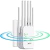 Repetidor WiFi, Amplificador Señal WiFi 2.4GHz 1200Mbps Extensor Wi-Fi con Puerto Ethernet, 6 Antenas, repetidor WiFi Largo Alcanc, para oficinas y hogares