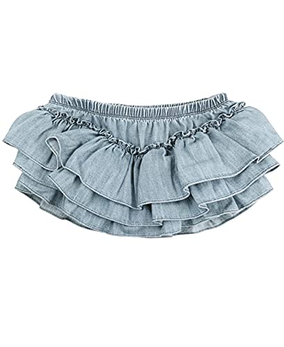 Rufflebutts® Baby/Toddler Girls Light Wash Denim Skirted Bloomer - 0-3M #TOP3