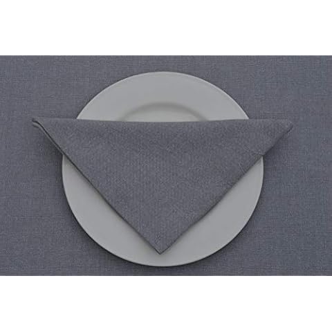 Quayside Home Napkins,100% Cotton Oxford Chambray Pewter Grey, Pack of 4 Cover