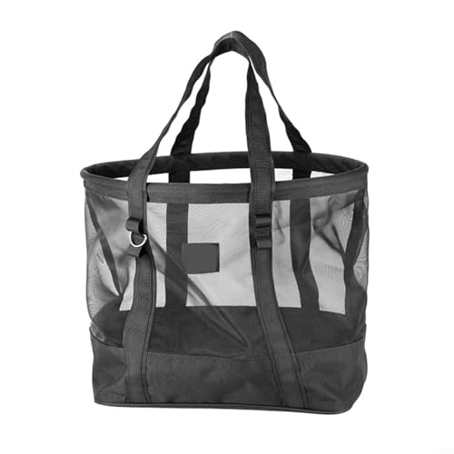 ARMYJY Bolsa de almacenamiento de malla al aire libre, bolsa de playa plegable para camping, picnic, natación, llevar toda la arena transparente 600D tela Oxford