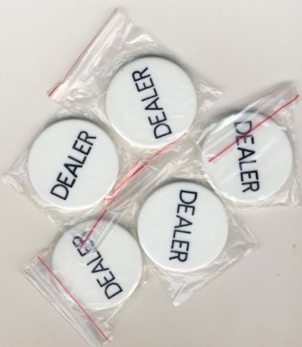 Spinettis 5 DEALER BUTTONS 2 INCH TEXAS HOLDEM POKER CASINO